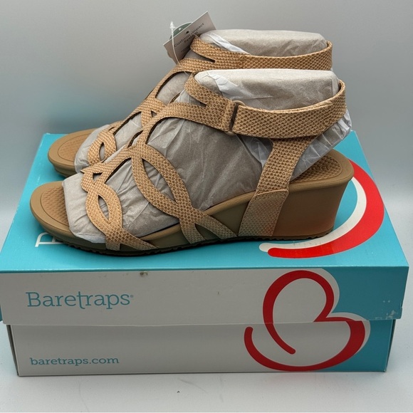 Baretraps Raeanne Wedge Sandals • Sand Color • Size 8M • New in Box - Picture 3 of 10